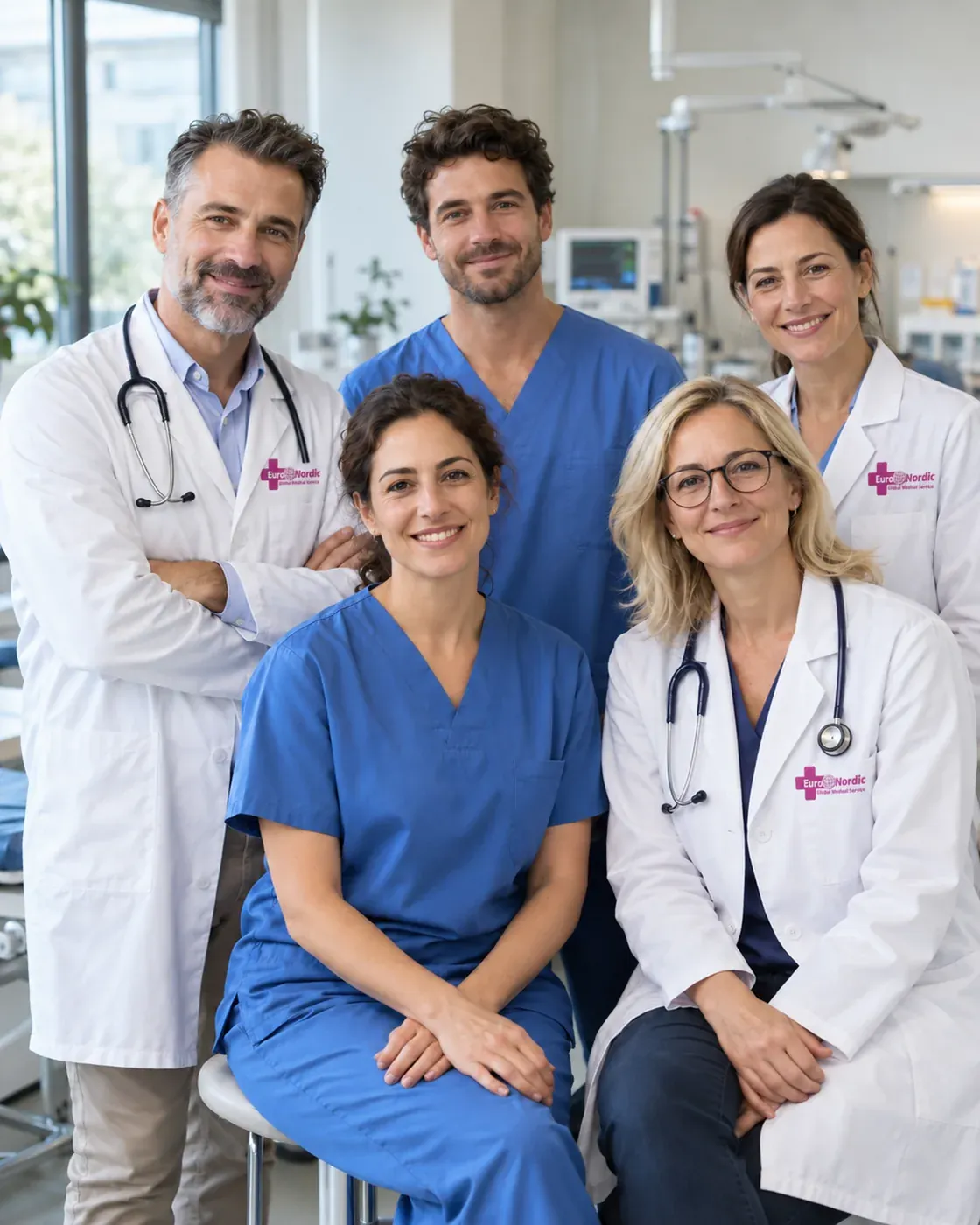 Profesionales de medicina y enfermería en una clínica